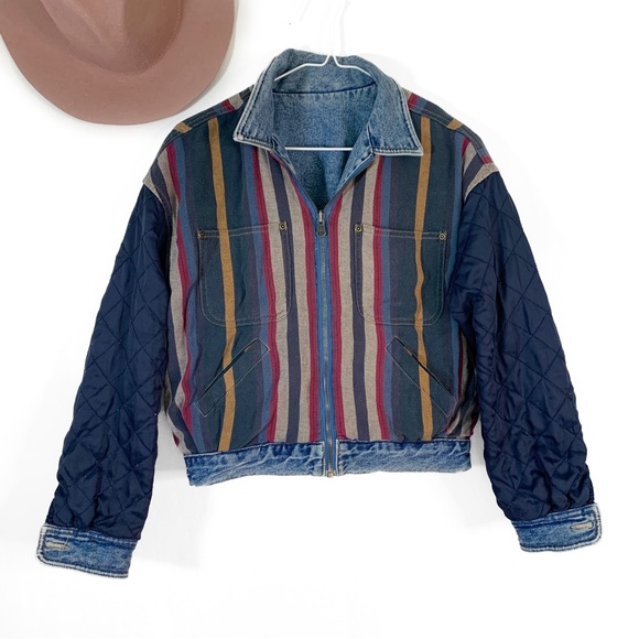 Vintage Liz Claiborne Sport reversible Jacket Denim Coat Retro - Picture 3 of 9